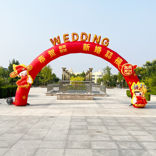新款充气婚庆拱门发光彩虹门气模户外欧式生日庆典婚礼结婚拱门 - 图2