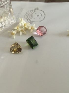 糖果色碧玺裸石小戒指现货热销