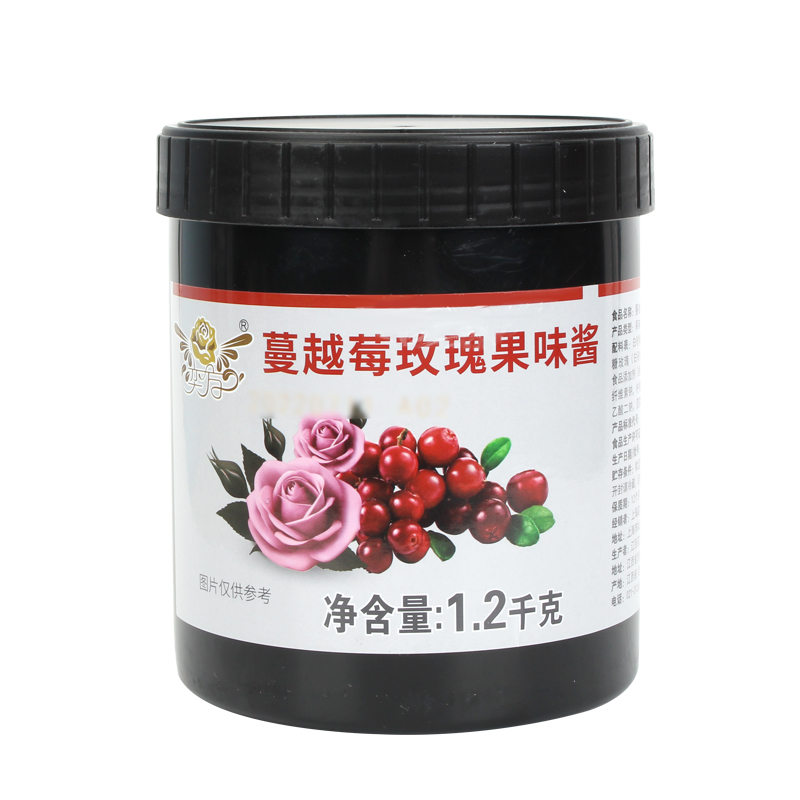 奕方玫瑰蔓越莓果粒果酱1.2kg水果茶鲜果时间奶茶饮品 烘焙原料