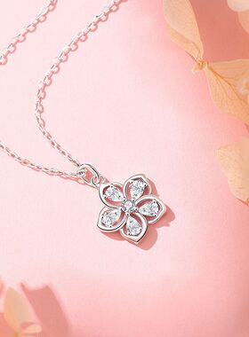 清宜s925纯银五瓣星芒项链小众轻奢百搭生日礼物送女友送妈妈