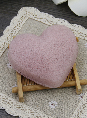 芘芘薇莎心形洗脸扑魔芋洁面扑洗脸棉深层清洁补水保湿去黑头角质