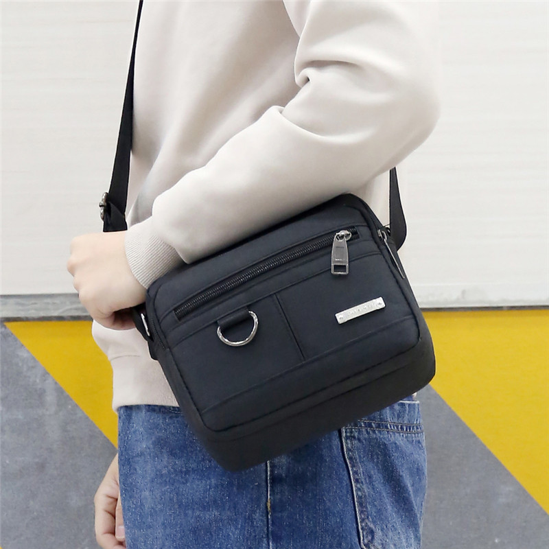 韩版时尚简约送老人轻便帆布牛津布休闲单肩小方包男士多层斜挎包,淘宝优惠券,粉丝福利购,淘宝优惠卷