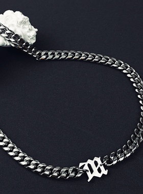 richbrian七哥同款钛钢古巴项链