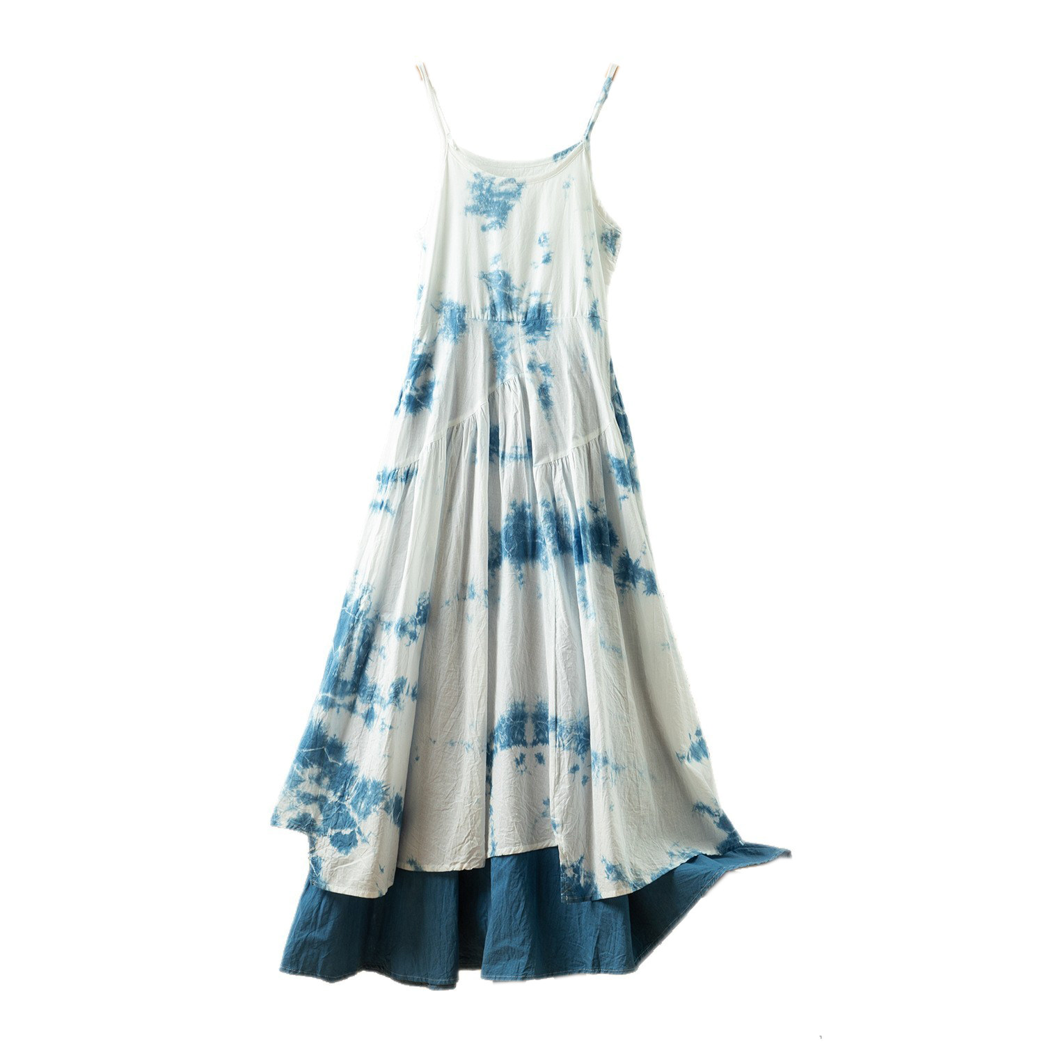 云南古法手工扎染连衣裙女装新款蓝染海边度假风吊带裙旅游风穿搭,淘宝优惠券,粉丝福利购,淘宝优惠卷