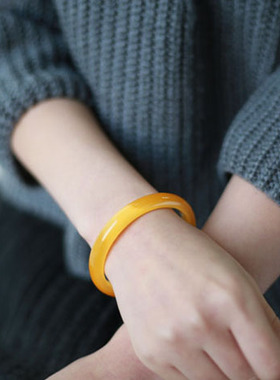 正品包邮黄色猫眼石手镯 黄水晶手链 复古女时尚饰品 开运礼物