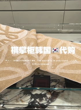 祺掌柜韩国免税店LOEWE罗意威新款羊毛羊绒围巾压纹皮革标签