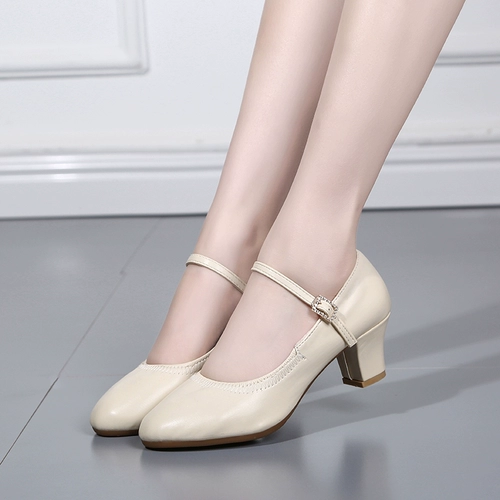 Танцевальная обувь женская средняя каблука высокие каблуки красные танце