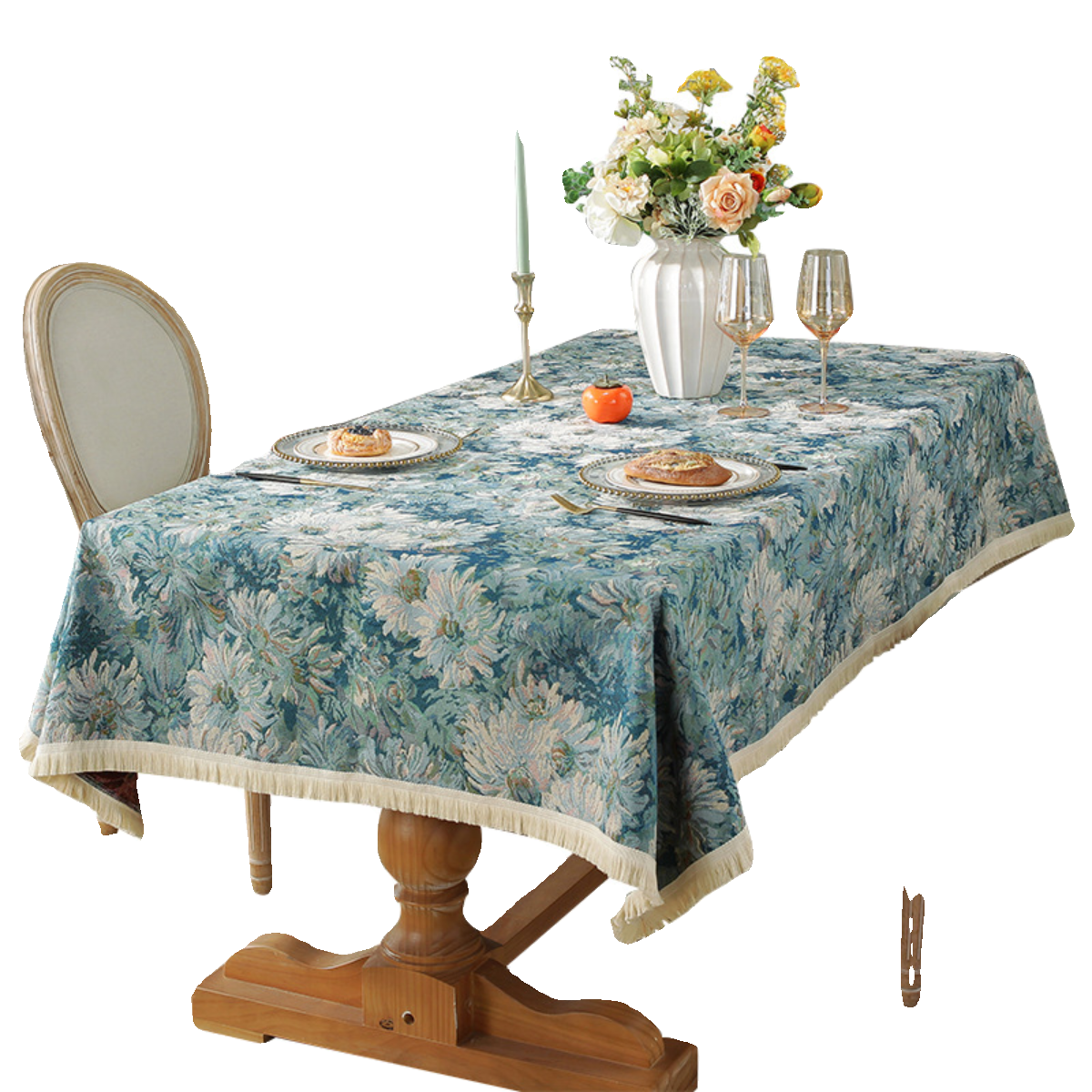 2025油画电视柜盖巾美式提花棉麻桌布家用长方形台布桌面垫书桌布,淘宝优惠券,粉丝福利购,淘宝优惠卷