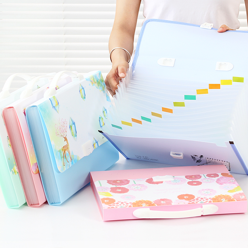 得力文件夹多层学生用试卷夹手提文件包A4风