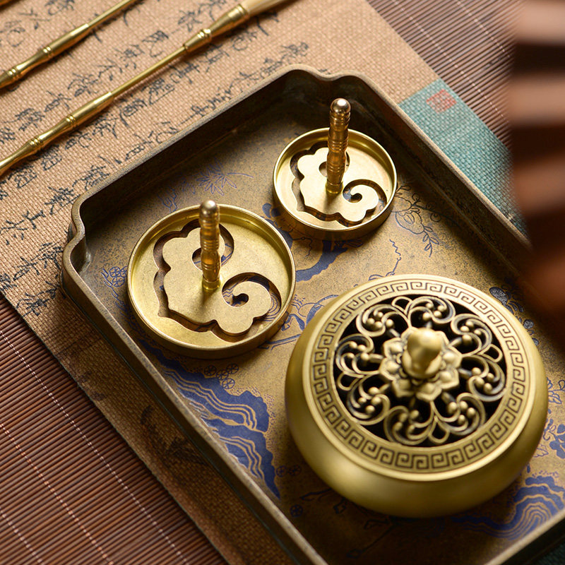 纯铜打纂香篆模制香印香道香拓入门套装用品香灰压香熏炉家用香粉,淘宝优惠券,粉丝福利购,淘宝优惠卷