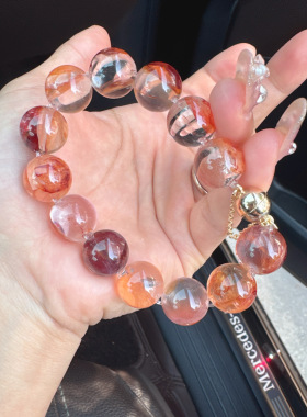 双十一特惠锦鲤红黄胶花牛鼻孔大颗粒单圈手串仅此一条