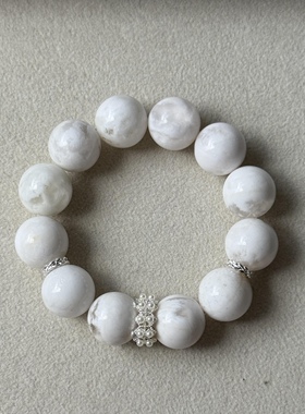 天然幽灵异相水晶雪花白幽灵大颗粒原创手串特价稳定情绪转运手链