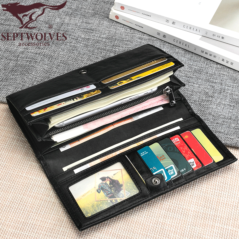 七匹狼男士长款2022新款手机包 七匹狼比高钱包