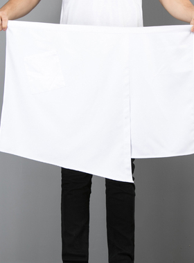 厨师厨房做饭大围裙半身围腰咖啡餐厅服务员时尚工作开叉围裙定制