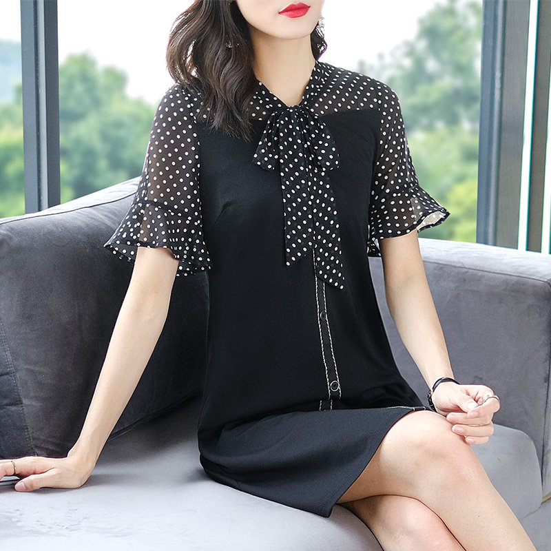 爱朴2020夏装新款微胖mm连衣裙 爱朴女装大码女装