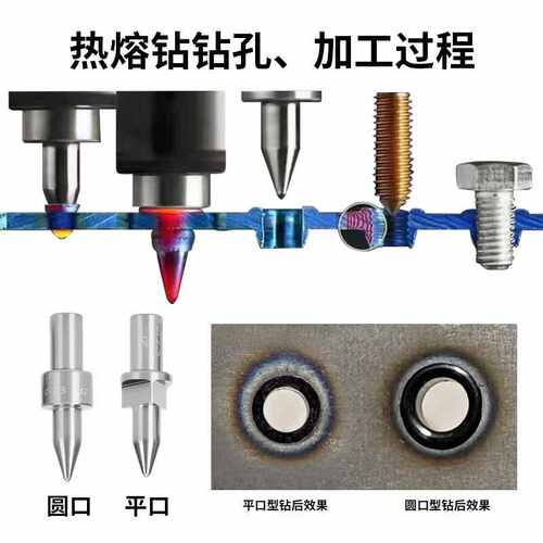 热熔钻头合金钻钨钢钻挤压容融圆口平口M3456810打孔热熔钻拉伸钻 - 图2