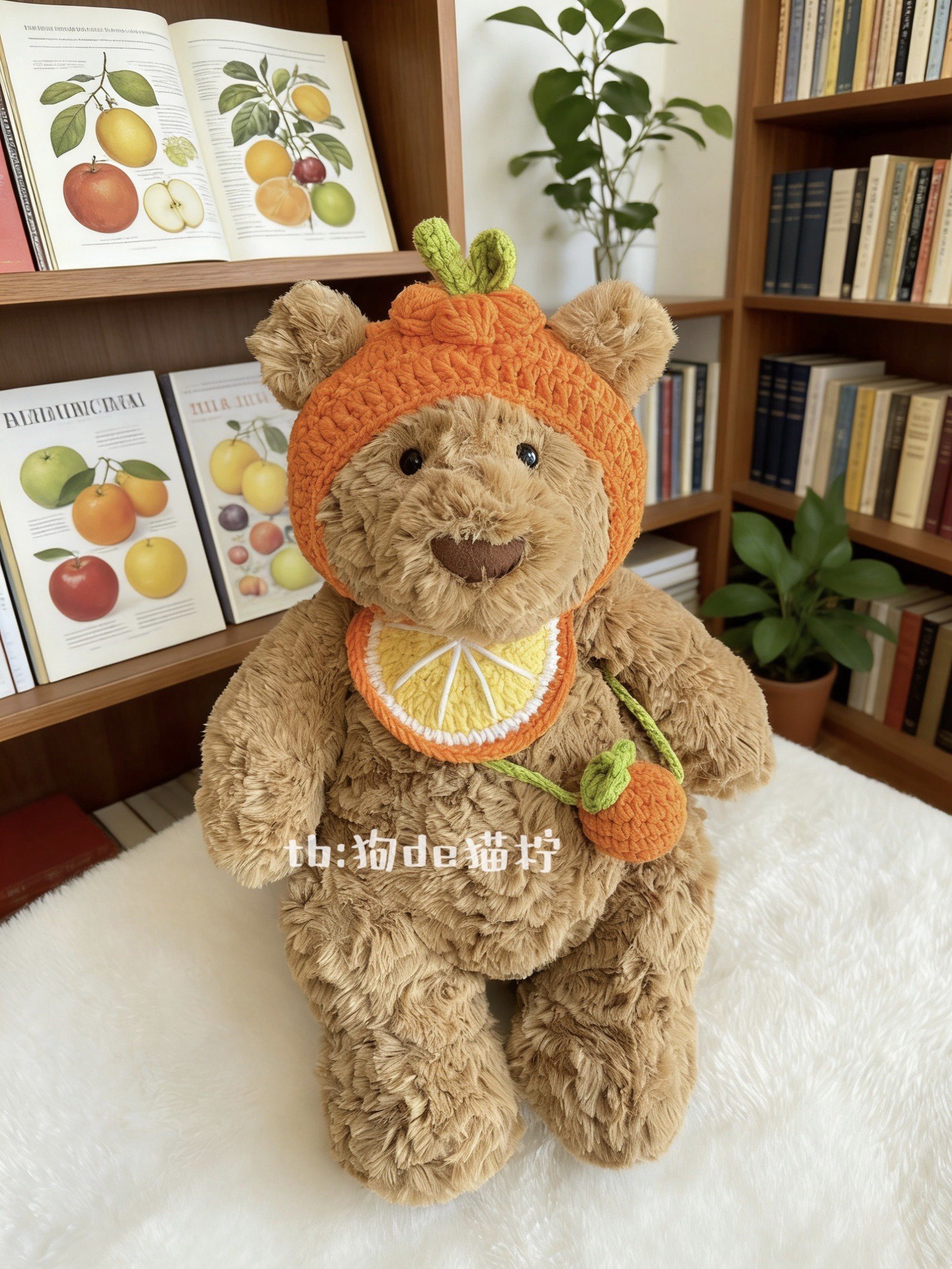 jellycat28cm巴塞罗熊娃衣钩织围脖围橙子套装服饰送朋友生日礼物,淘宝优惠券,粉丝福利购,淘宝优惠卷