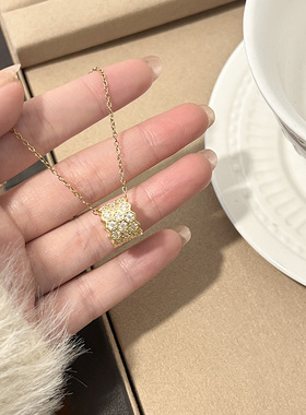 秋冬轻奢小众设计感几何小蛮腰万花筒项链女微镶钻气质百搭锁骨链