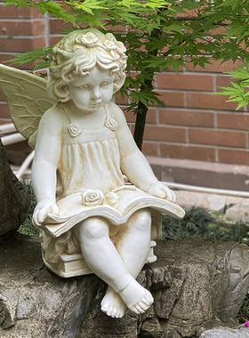 欧式创意小天使工艺品看书台阶