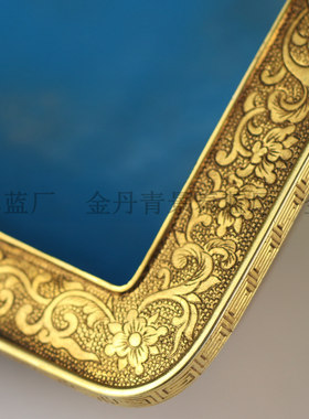 景泰蓝掐丝珐琅镀金仿古方形花盆