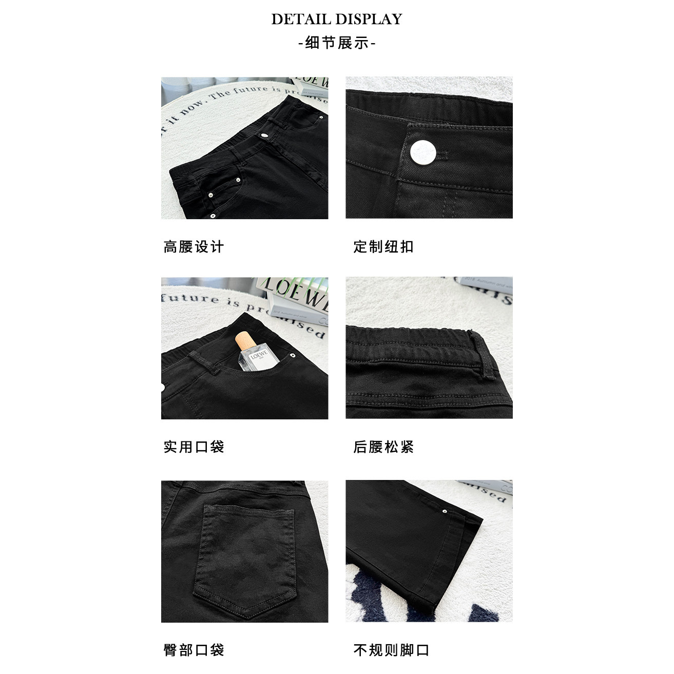 花契大码裤子15605小个子牛仔裤梨型直筒胖MM休闲百搭黑色新款,淘宝优惠券,粉丝福利购,淘宝优惠卷