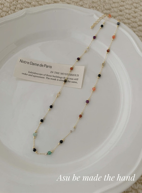 天然绿松石串珠项链女