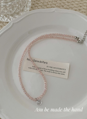 圆珠链水晶串珠项链女