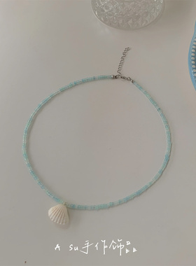 项链女锁骨链甜美米珠圆珠链