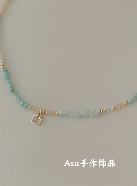 小众设计师绿松石串珠项链女