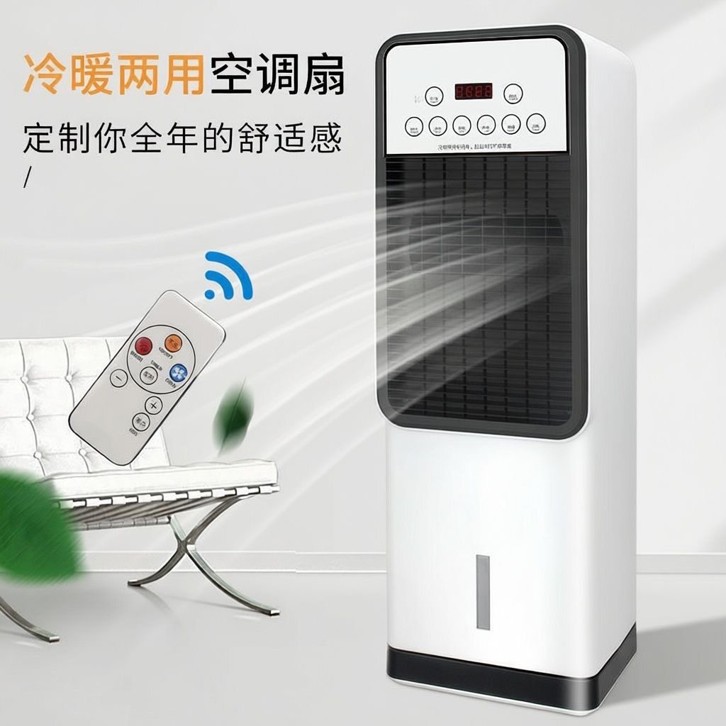 冷暖两用空调扇家用冷风机全屋制热暖风机卧室制冷风扇移动小空调