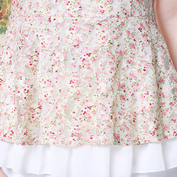 Nadi summer dress ຮູບແບບໃຫມ່ຂະຫນາດນ້ອຍ floral lace ເສື້ອ sequin doll collar ແອວສັ້ນ sleeved skirt ເທິງເປັນຮູຂະຫນາດນ້ອຍສົດ