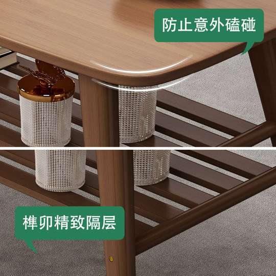 Mesa de centro sencilla para sala de estar, mesa nórdica moderna de madera maciza