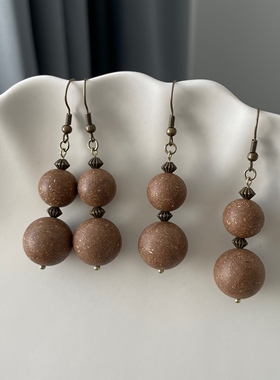 微瑕古法中药合香珠 | 原创设计纯手工复古百搭简约气质耳环耳夹