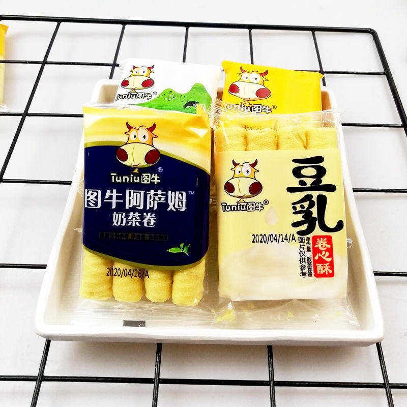 图牛卷心酥阿萨姆奶茶蛋卷酥夹心独立小包装咸蛋黄三明治豆乳零食,淘宝优惠券,粉丝福利购,淘宝优惠卷
