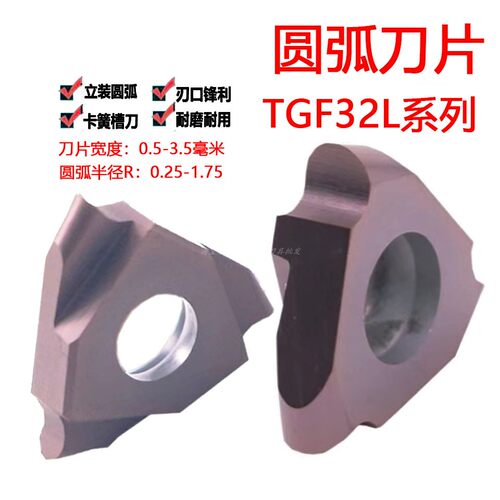 圆弧切槽刀片螺纹刀TGF32L100-350圆弧槽刀R0.5-R1.75钢件不锈钢 - 图1