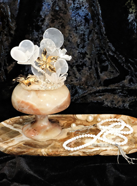 天然贝壳首饰展示收纳托盘摆件