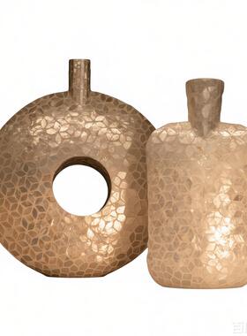 新中式侘寂风酒柜餐边柜摆件