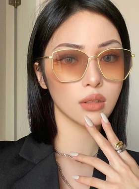 多边形金属太阳镜度假ins网红女
