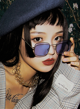 欧美ins风正方形蹦迪女酒吧墨镜