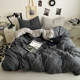Simple solid color double bed four-piece set of fitted sheets for boys, quilt cover, dormitory sheets, three-piece set of four-season bedding