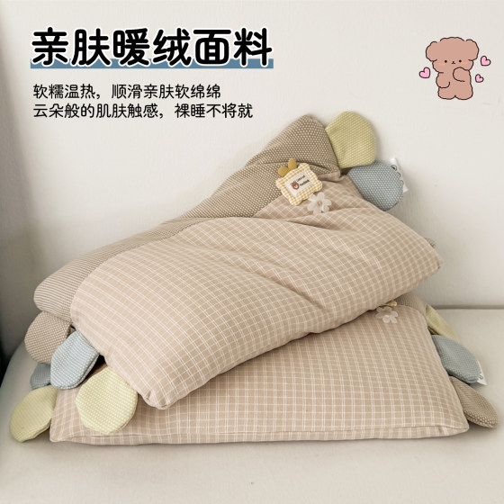 Children's cartoon buckwheat pillow core protects the cervical vertebra and helps sleep, soothing hard pillow for students aged 3 to 6 years and above for naps