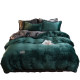 Coral velvet quilt winter quilt set of four solid colors winter