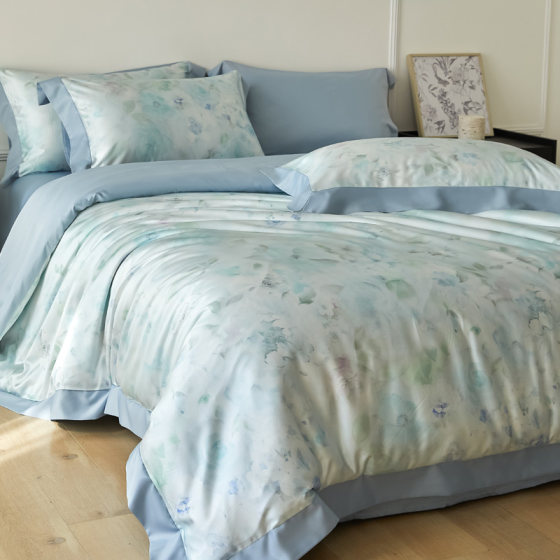 Summer Ice Silk Bed Four-piece Sheet Set Cool Silky Sheet Quilt Cover Summer Bedding 2025 New Style