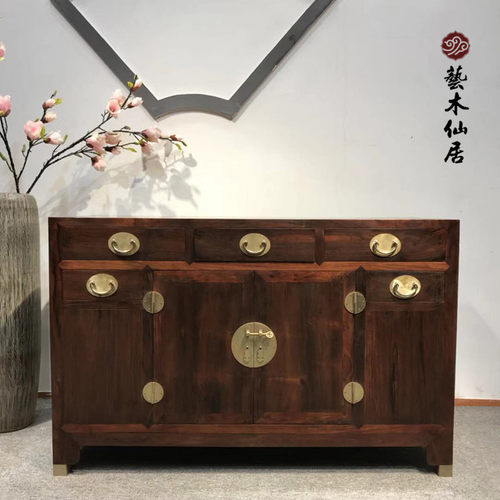 红木家具大红酸枝素面全独板餐边柜橱柜玄关柜台交趾黄檀 - 图2