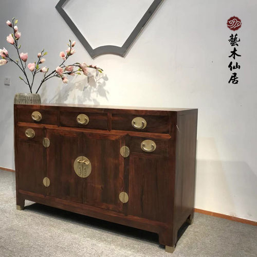 红木家具大红酸枝素面全独板餐边柜橱柜玄关柜台交趾黄檀 - 图3
