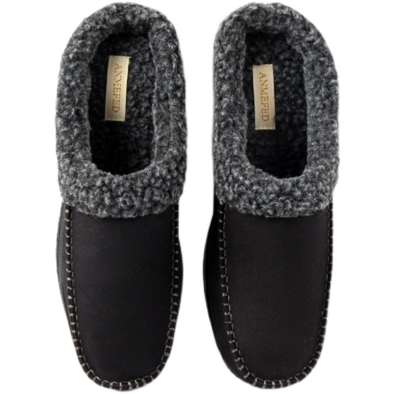 出口男士秋冬居家用大码麂皮绒棉拖鞋加绒款包头厚底简约时尚拖鞋,淘宝优惠券,粉丝福利购,淘宝优惠卷