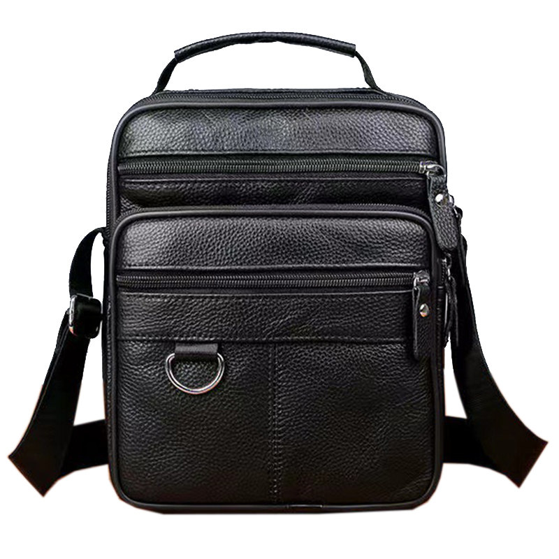 真皮男包商务多隔层牛皮单肩包公文包牛皮背包IPAD电脑包男士包包 - 图3
