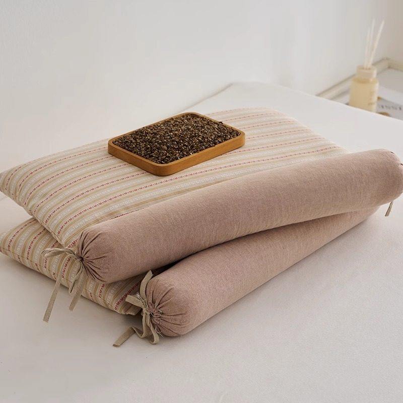 全棉荞麦壳牵引枕头成人颈椎病反弓变直助眠专用枕芯可拆卸圆柱枕,淘宝优惠券,粉丝福利购,淘宝优惠卷