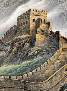 万里长城国画山水画微喷复制品