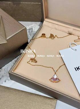 小扇子吊坠项链情人节颈链